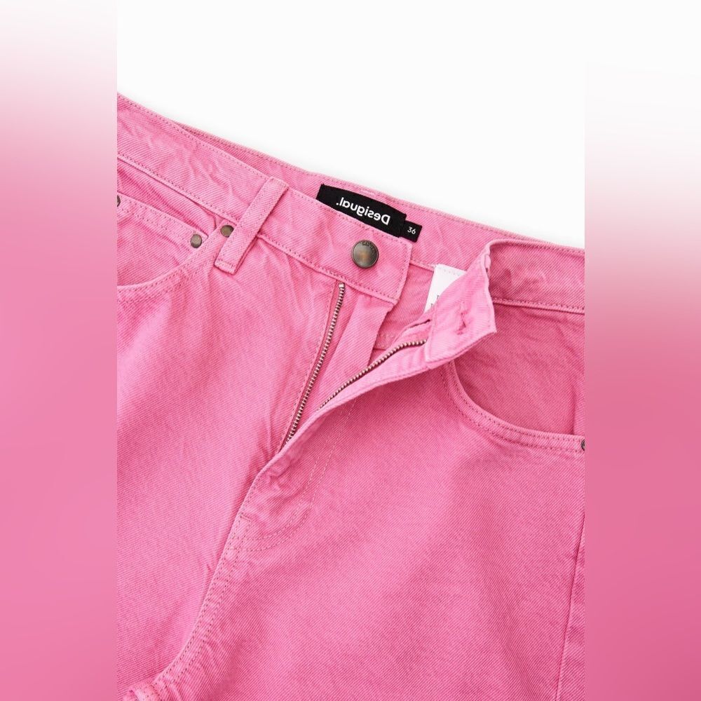 đ„DESIGUAL Wide-leg Pink Panther jeans szâ4âNEW - Picture 3 of 8